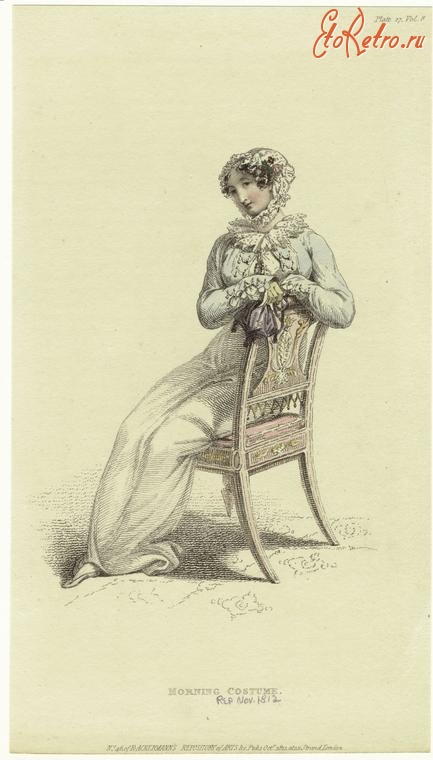 Ретро мода - Английский женский костюм 1810-1819. Утреннее платье