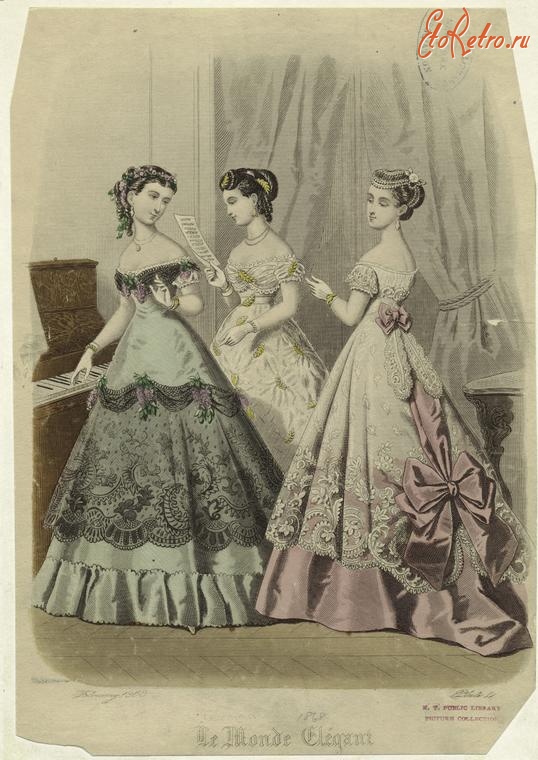 Ретро мода - Женский костюм. Англия, 1860-1869. Ле Монд Элегант, 1868