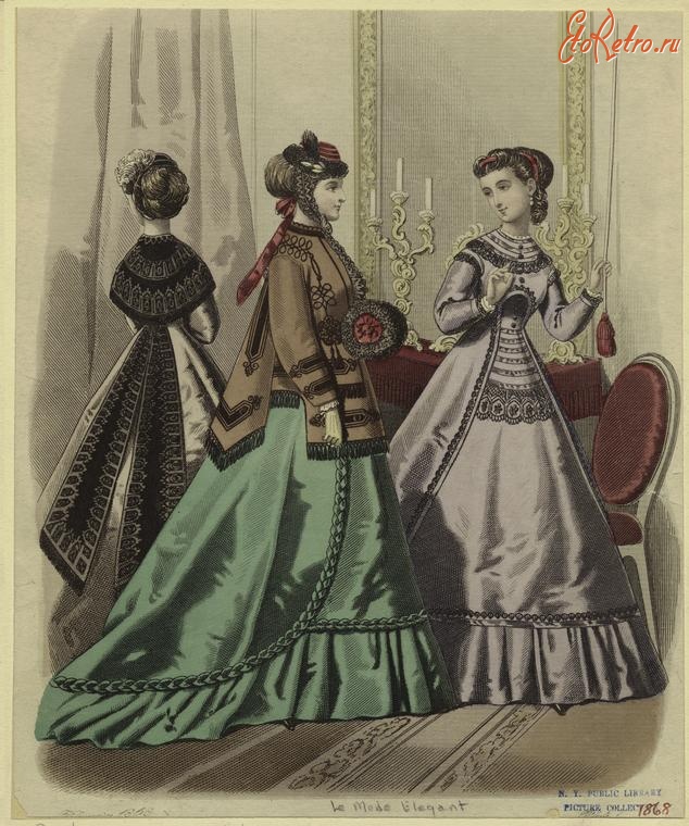 Ретро мода - Женский костюм. Англия, 1860-1869. Элегантный стиль, 1868