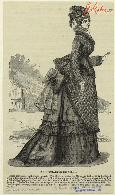 Ретро мода - Женский костюм. Англия, 1870-1879. Туалет Де Вилль, 1875