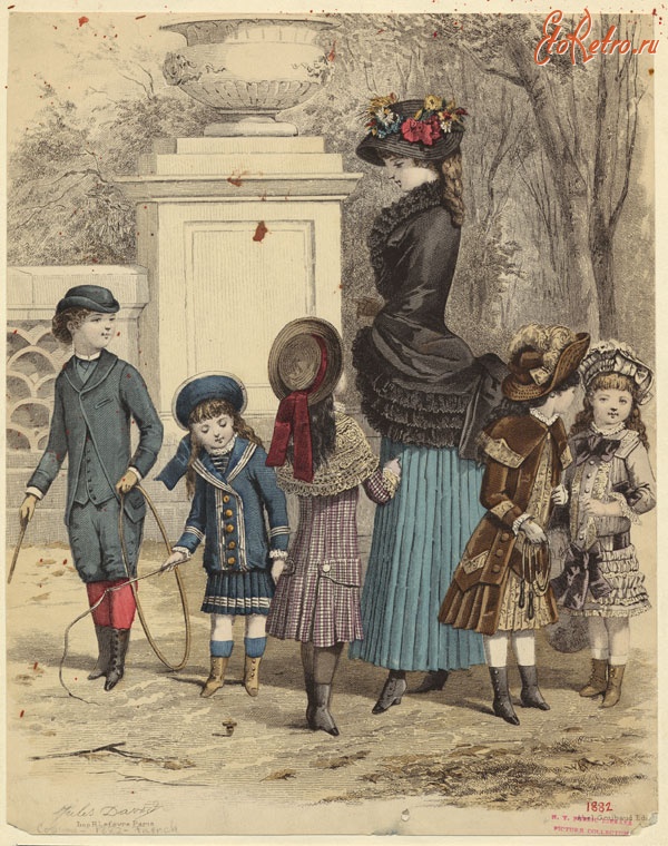 Ретро мода - Детский костюм . Франция, 1880-1889. Парижская мода, 1882