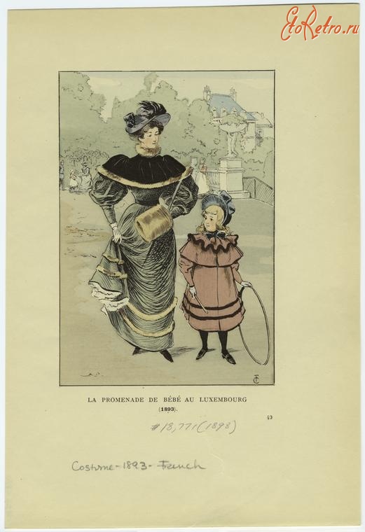 Ретро мода - Детский костюм . Франция, 1890-1899. Одежда для прогулок, 1898