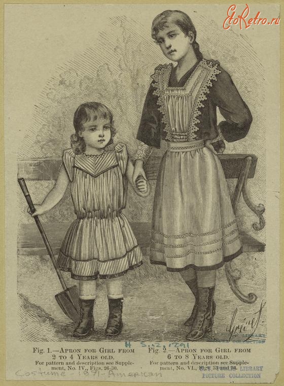 Ретро мода - Детский костюм. США, 1890-1899. Домашняя одежда,1891