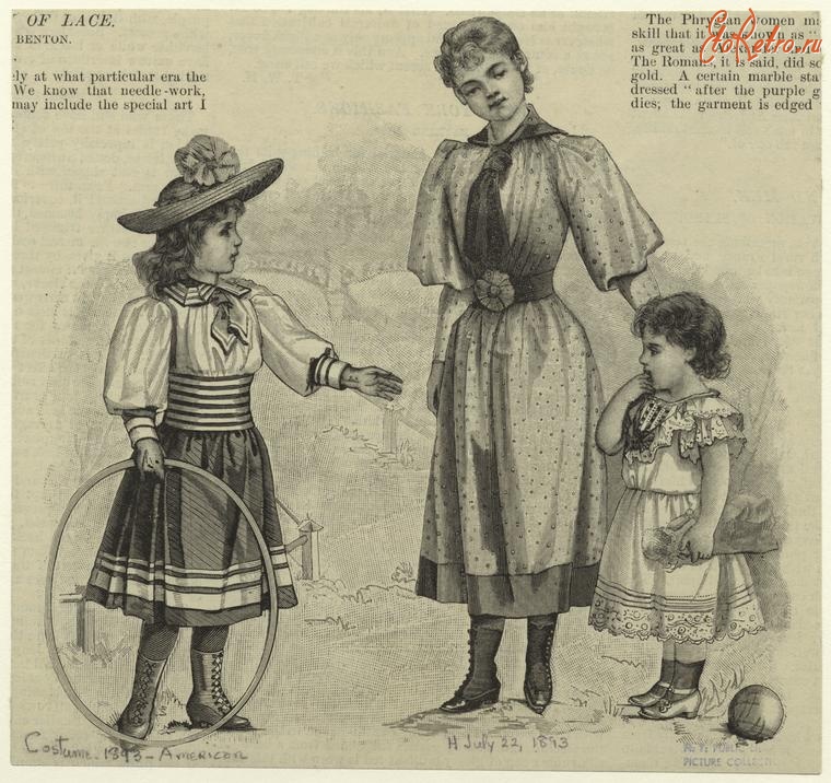 Ретро мода - Детский костюм. США, 1890-1899. Одежда для прогулок, 1893