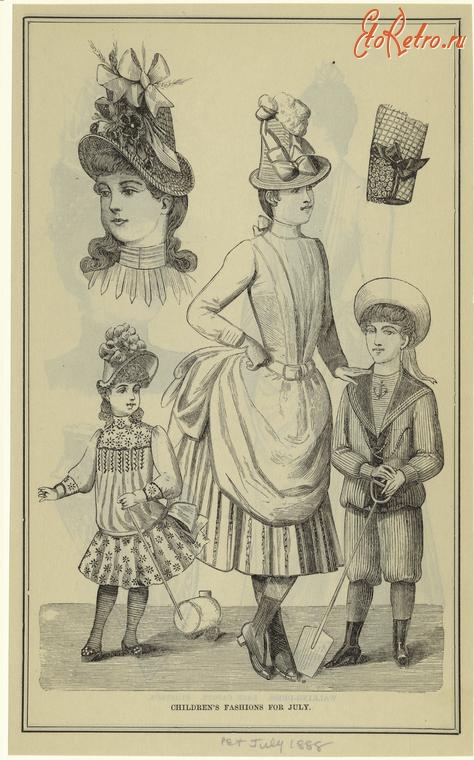Ретро мода - Детский костюм. США, 1880-1889. Детская мода, июль 1888