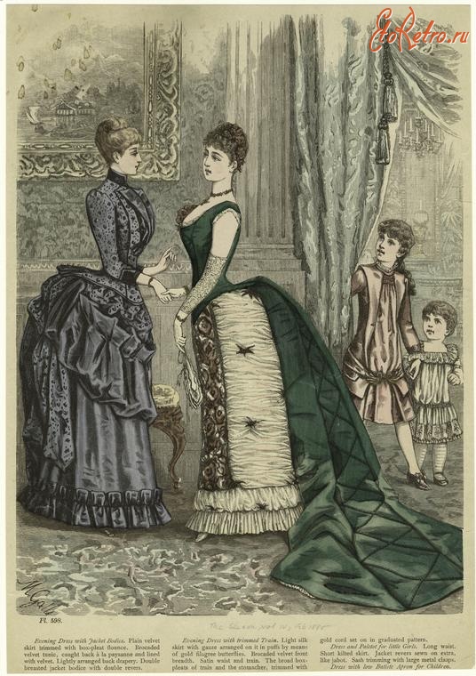Ретро мода - Детский костюм. США, 1880-1889. Вечерние платья, 1885