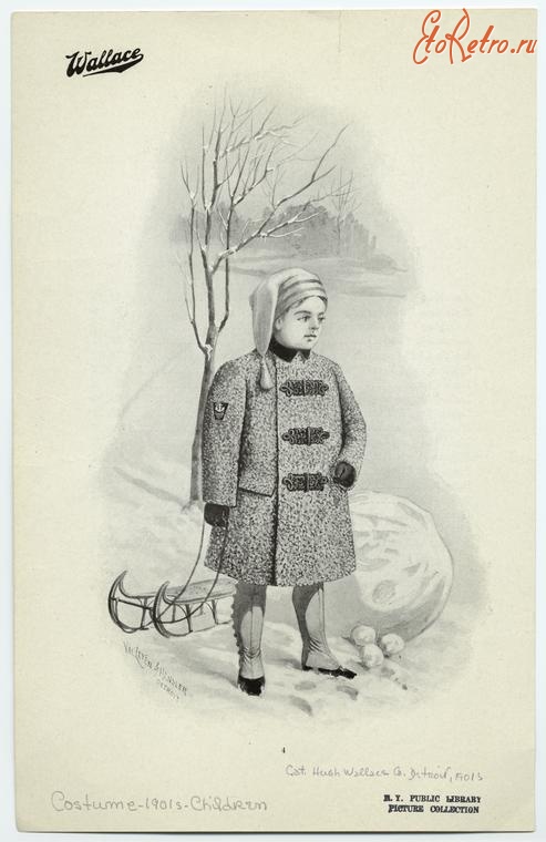 Ретро мода - Детский костюм, 1900-1909. Зимняя одежда