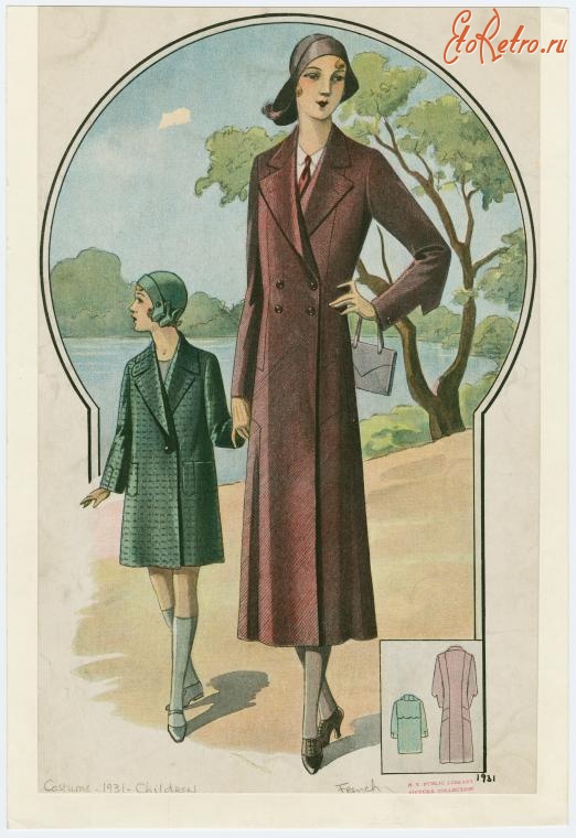 Ретро мода - Детский костюм, 1930-1939. Стиль для девочек и женщин 1931