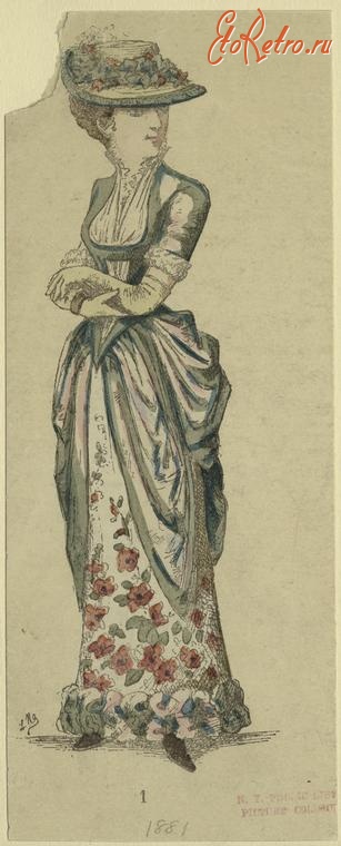 Ретро мода - Женский костюм. Франция, 1880-1889. Одежда для визитов, 1881