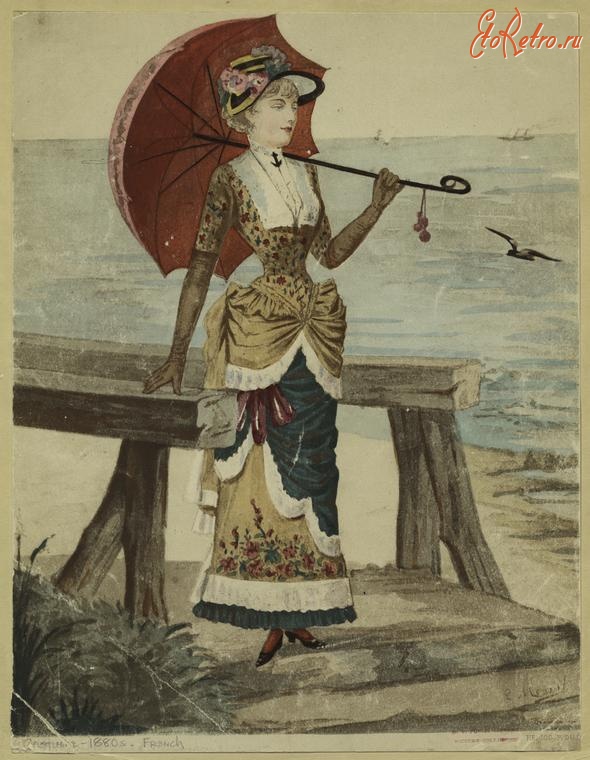 Ретро мода - Женский костюм. Франция, 1880-1889. Одежда для прогулок