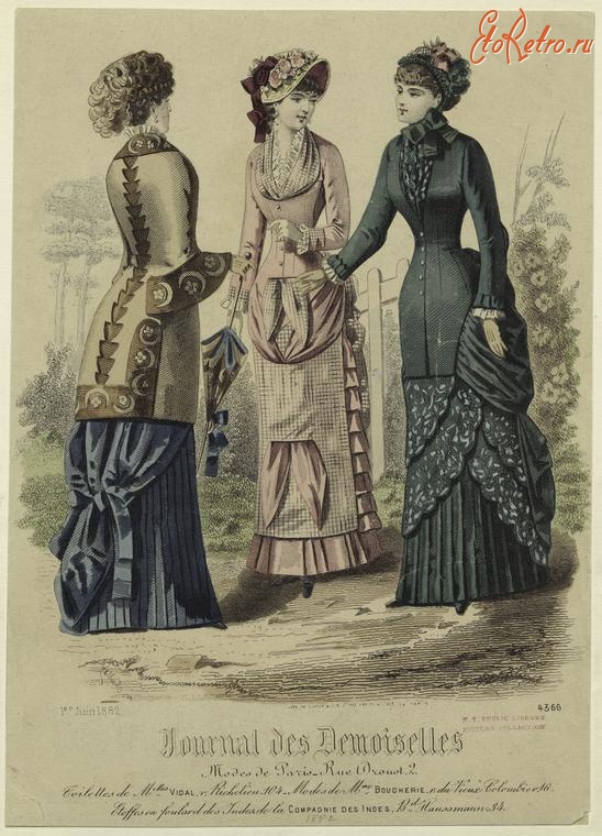 Ретро мода - Женский костюм. Франция, 1880-1889. Одежда для прогулок, 1882