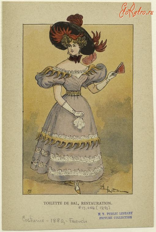 Ретро мода - Женский костюм. Франция, 1880-1889. Бальные платья, 1891