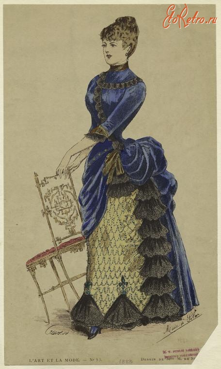 Ретро мода - Женский костюм. Франция, 1880-1889. Модные платья, 1883