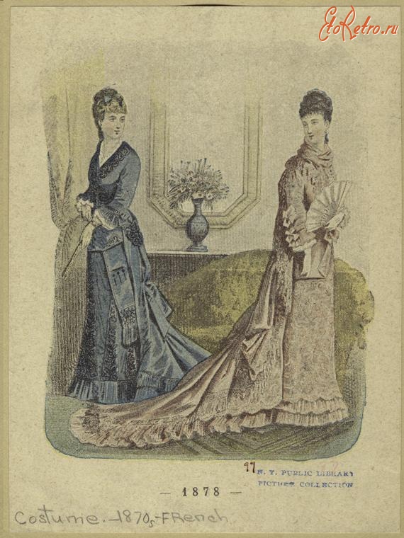 Ретро мода - Женский костюм. Франция, 1870-1879. Одежда для посещений