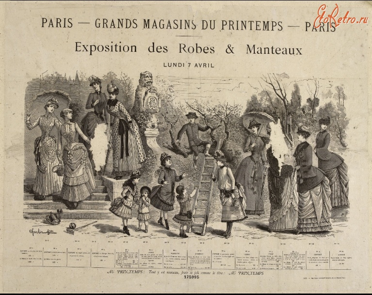 Ретро мода - Весенняя коллекция платьев и пальто, 1880-1889