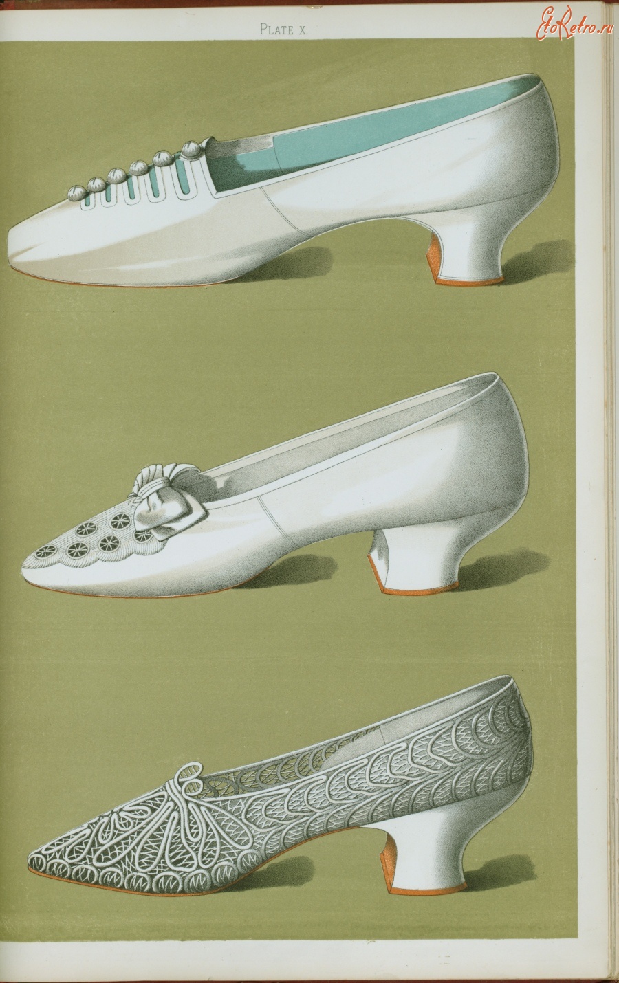Ретро мода - Туфли из белого шёлка, атласа и кружевного гипюра
