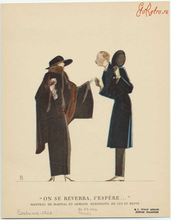 Ретро мода - Костюм 1920-1929. Манто от Арманда и редингот