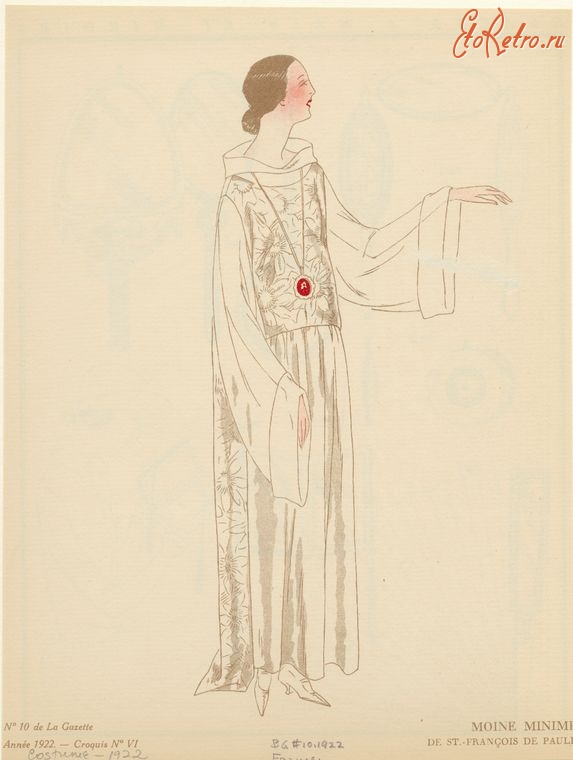 Ретро мода - Костюм 1920-1929. Белое платье-монах