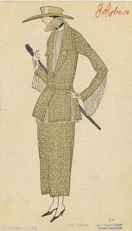 Ретро мода - Костюм 1920-1929. Костюм с отделкой плиссе