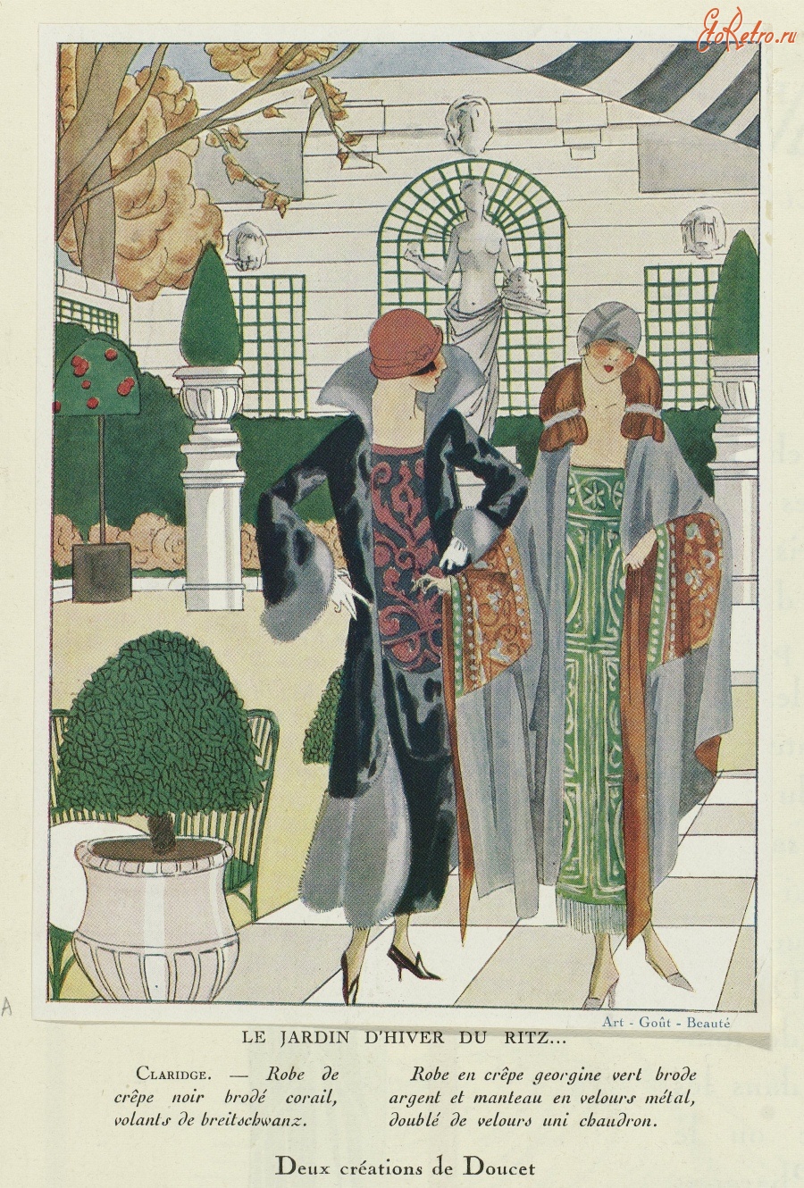 Ретро мода - В зимнем саду отеля Ритц. Вечерние платья, 1924