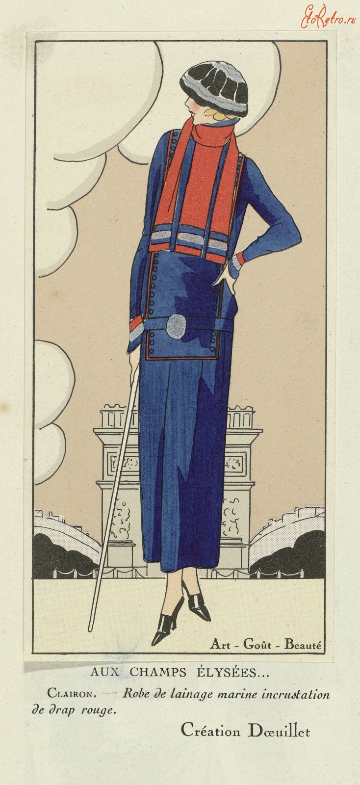 Ретро мода - Елисейские поля. Женский костюм от Джорджа Дуэ, 1924
