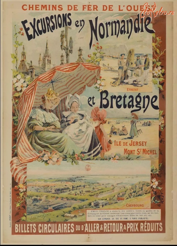 Плакаты - Экскурсии в Нормандии и в Бретани, 1896
