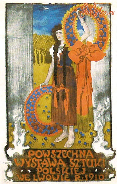 Плакаты - Плакат.  Виставка сучасного польського мистецтва у Львові.  1910.р.