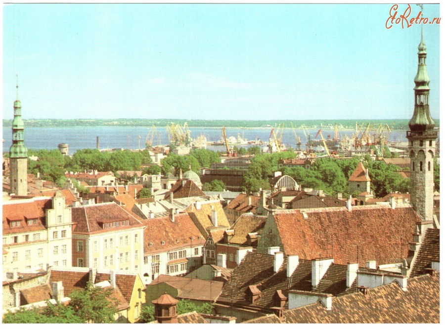 Ретро открытки - Таллин. Вид на Старый город