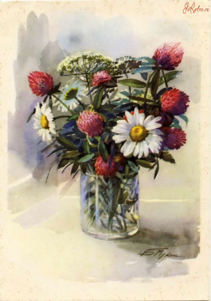 Ретро открытки - Полевые цветы