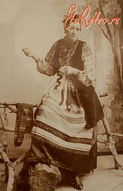 Ретро открытки - Українське вбрання. Соломія Крушельницька. 1892 рік.