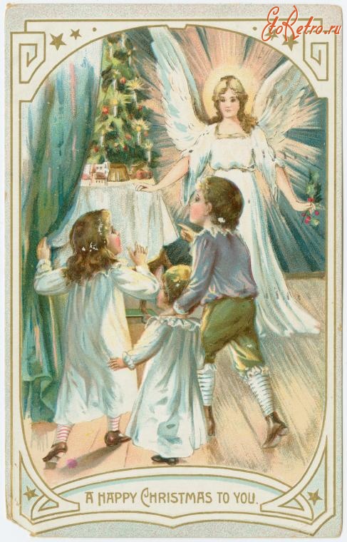 Ретро открытки - Рождественские Ангелы