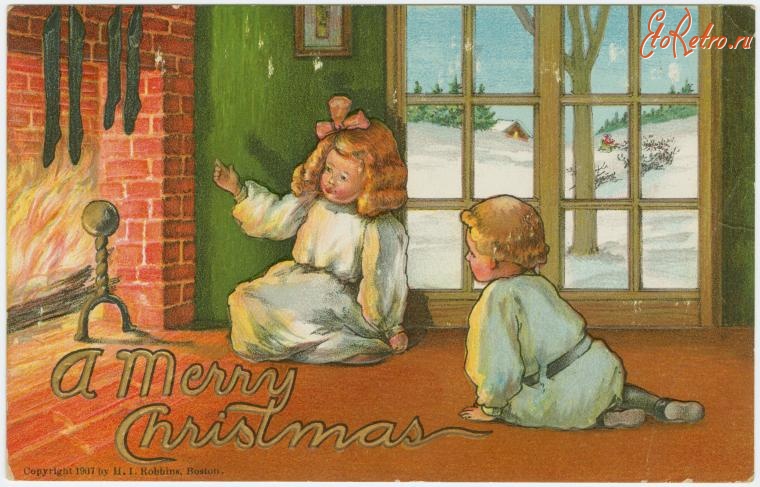 Ретро открытки - Х.И. Роббинс. Счастливого Рождества