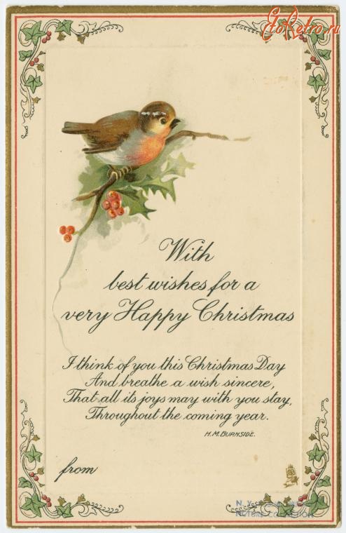 Ретро открытки - Пожелание счастливого Рождества