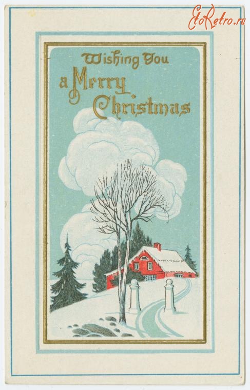 Ретро открытки - Желаю вам счастливого Рождества