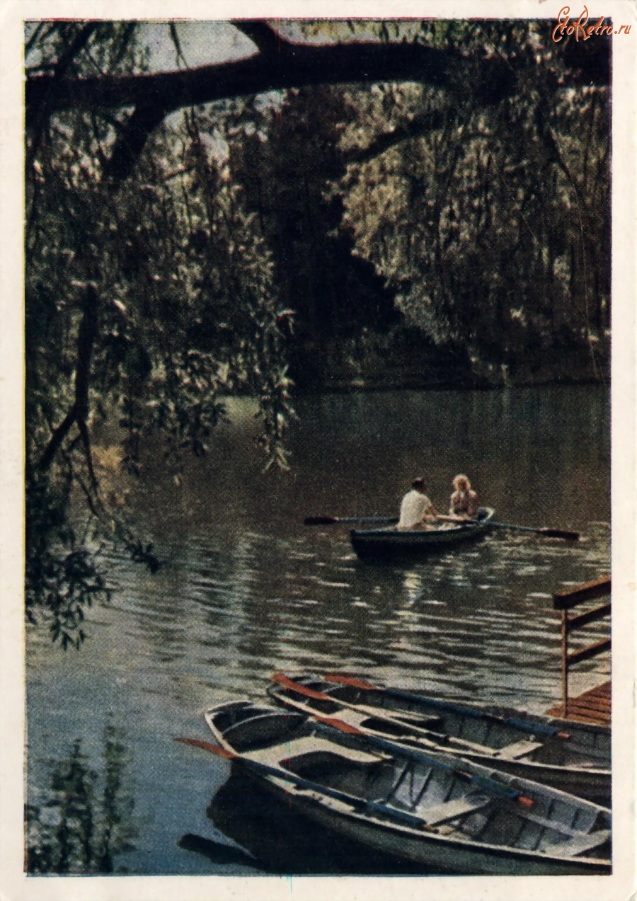 Ретро открытки - На озере
