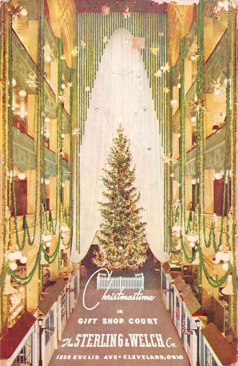 Ретро открытки - Рождественский привет из Кливленда, Огайо