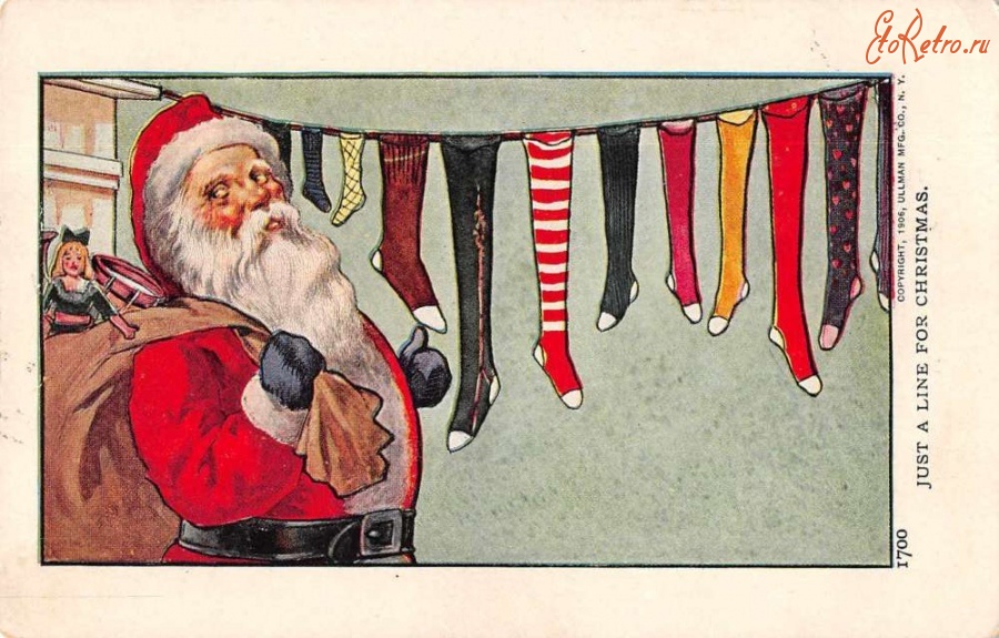 Ретро открытки - Санта Клаус. Рождественские поздравления