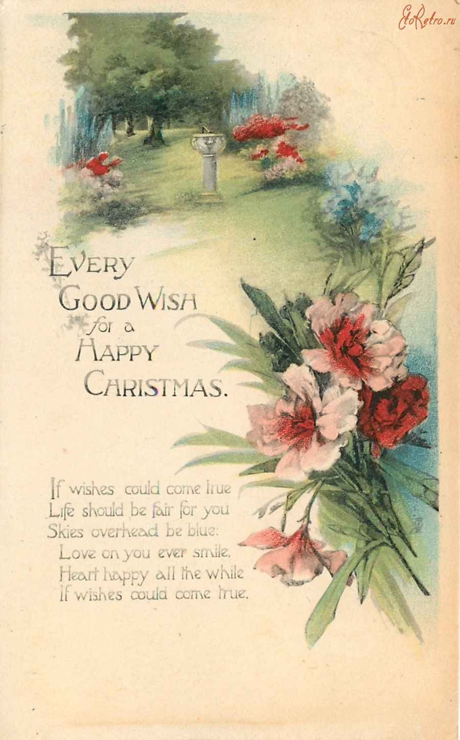 Ретро открытки - Хорошие пожелания для счастливого Рождества