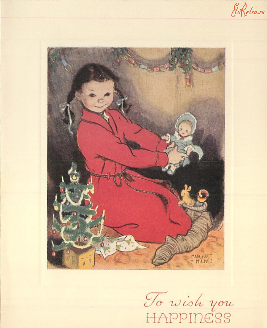 Ретро открытки - Чтобы пожелать вам счастливого Рождества