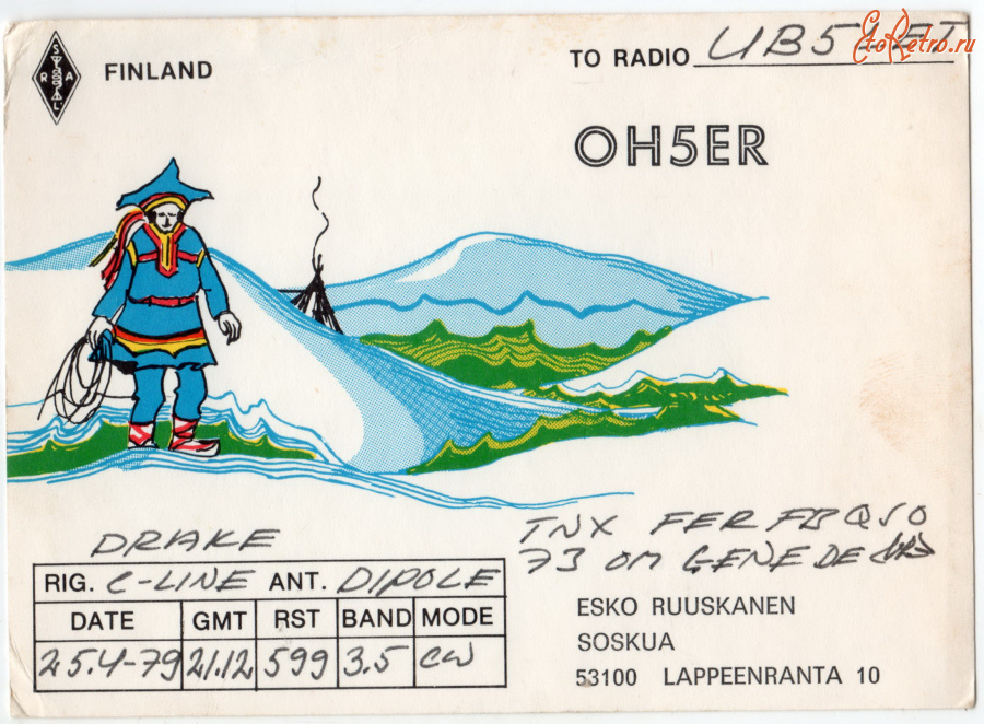 Ретро открытки - QSL-карточка Финляндия - Finland (односторонние)