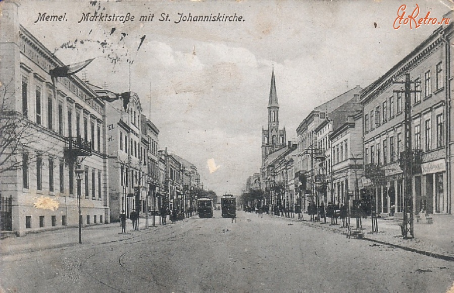 Литва - Клайпеда (Мемель). Marktstrasse mit St. Johanniskirche.