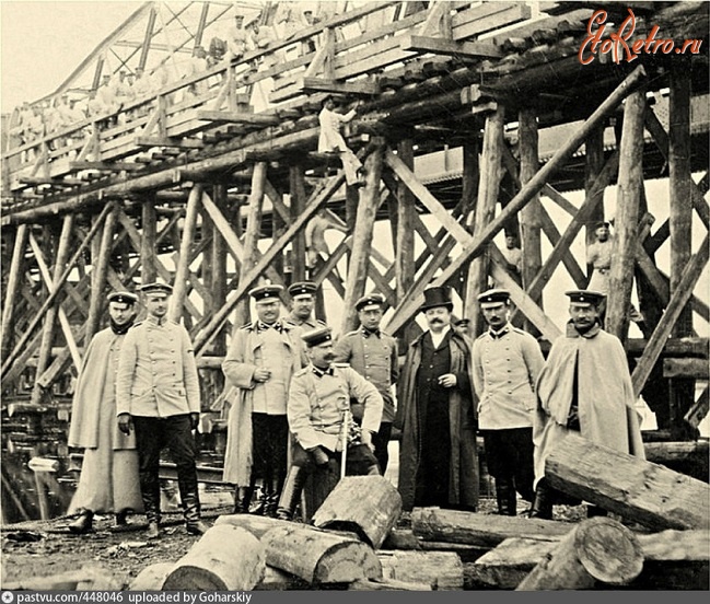 Литва - Офицеры железнодорожной службы на строительстве моста Королевы Луизы