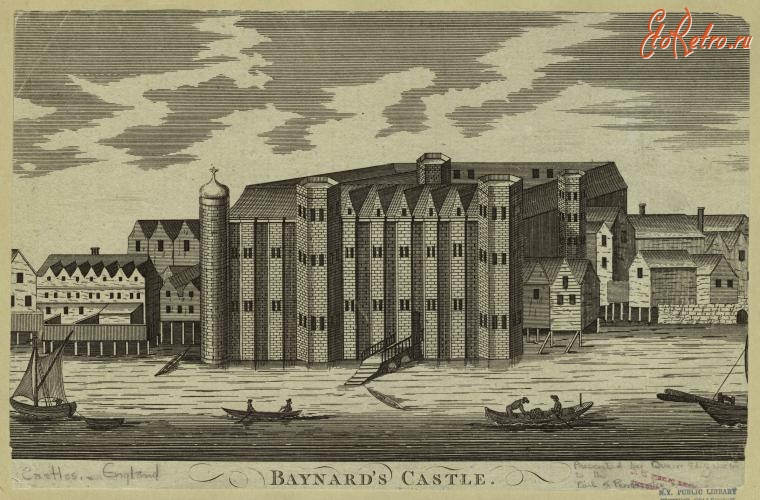 Англия - Замки и дворцы Англии. Замок  Бейнард. Лондон ,  1790