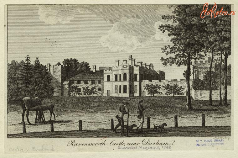 Англия - Замки и дворцы Англии. Рейвенсворт, графство Дарем, 1790