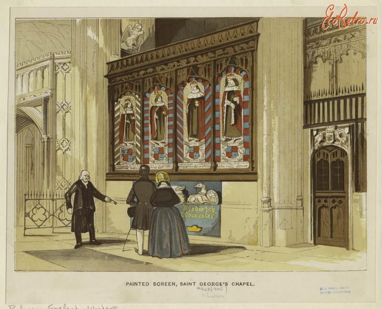 Англия - Замки и дворцы Англии. Часовня Сент-Джордж, Виндзор, 1845