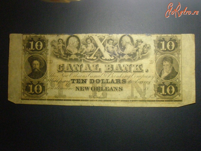 Старинные деньги (бумажные, монеты) - 10 доларов
