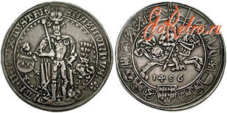 Старинные деньги (бумажные, монеты) - Тирольский гульдинер эрцгерцога Сигизмунда