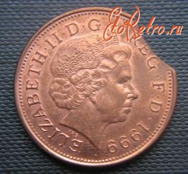Старинные деньги (бумажные, монеты) - два пенса
