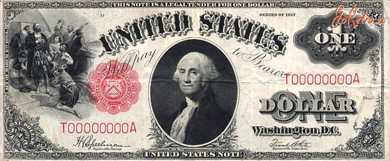 Старинные деньги (бумажные, монеты) - 1 доллар