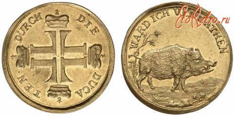 Старинные деньги (бумажные, монеты) - Свиной дукат